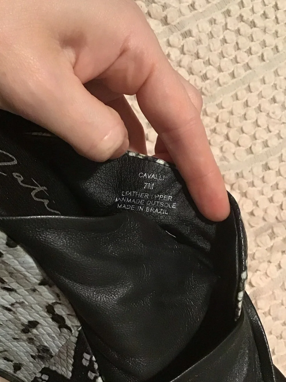 Matisse Black and Gray Snake-Print Wedge Sandals
